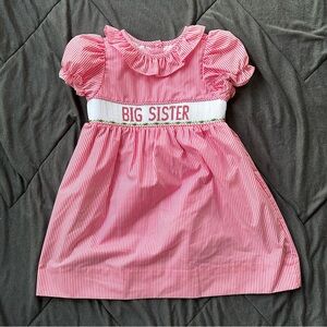 Smocked “Big Sister” Dress • 3T • Magnolia Steel